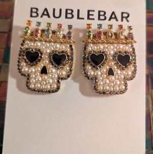 NWOT Baublebar Sugar Skull Stud Earrings